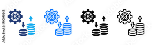 Cost Efficiency Multi Style Icon Set