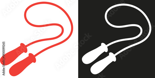 Jump Rope Vector Icon, Jump rope  logo Illustration silhouette  on white background EPS
