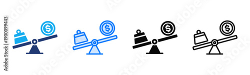 Financial Leverage Multi Style Icon Set