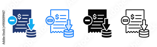 Expense Reduction Multi Style Icon Set