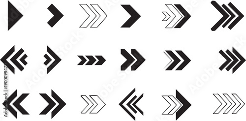 Decorative arrow elements for social media and advertising. ৮. Large collection of diverse arrow shapes for UI/UX design.