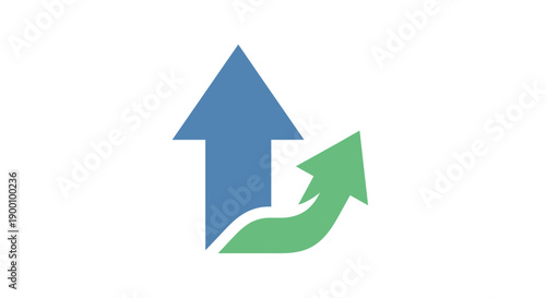Blue and green arrows pointing up.