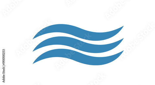 Blue wave symbol logo icon.