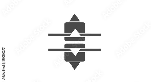 Geometric shapes forming abstract symbol.