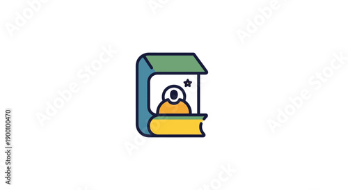 Colorful Simple Vending Machine Icon.