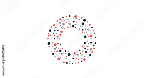 Colorful Dots in Circular Pattern.
