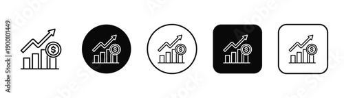 Revenue Growth In Black And White Filled Style