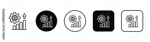 Profit Optimization In Black And White Filled Style