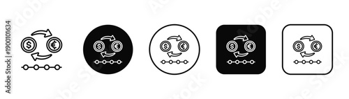 Cash Flow In Black And White Filled Style