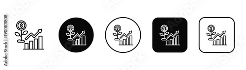 Sustainable Profit In Black And White Filled Style
