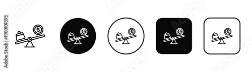 Financial Leverage In Black And White Filled Style