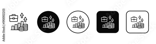 Business Profitability In Black And White Filled Style