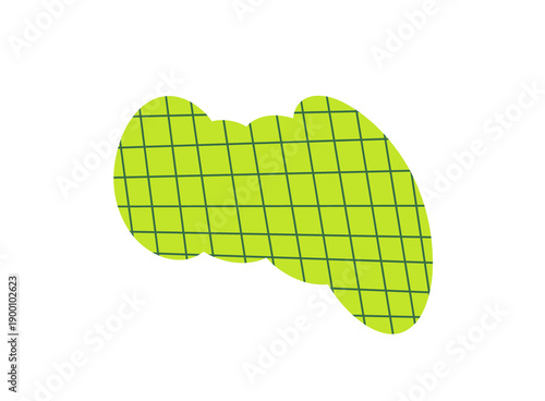 Abstract Green Organic Shape with Grid Pattern Illustration