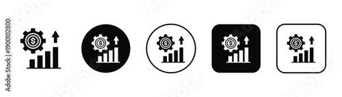 Profit Optimization In Black And White Filled Style