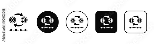 Cash Flow In Black And White Filled Style