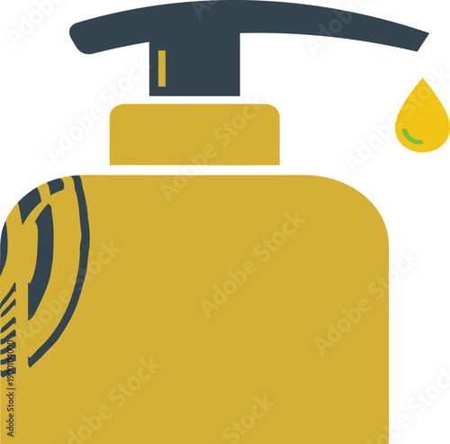 Hand soap dispenser with liquid drop illustration Vector