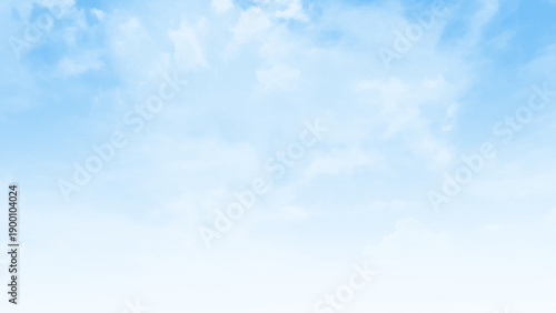 Bright Blue Sky with Light Fluffy Clouds. Fresh Blue Sky Background with Gentle Clouds