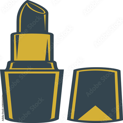 Two stylized containers resembling a stack of boxes with geometric designs on top Vector