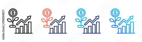 Sustainable Profit Multi Style Icon Set