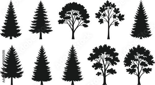 Set of four archer silhouettes including man kneeling and woman in traditional dress, aiming bows with arrows and quivers, isolated