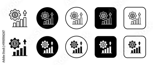 Profit Optimization In Black And White Filled Style