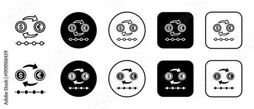 Cash Flow In Black And White Filled Style