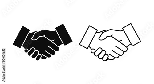 Professional Handshake Icon. Business Agreement and Partnership Symbol Vector.