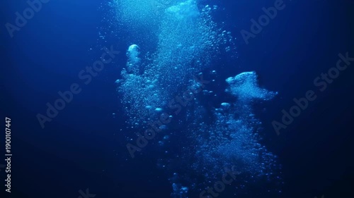 Wallpaper Mural Deep underwater bubbles rising slowly in blue ambient light Torontodigital.ca