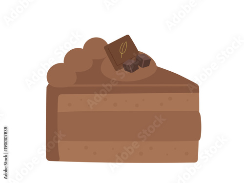 Cute chocolate cake dessert illustration