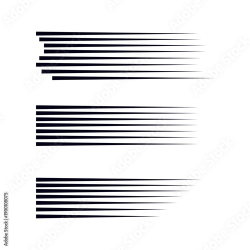 minimalist black design showing gradient thickness and motion effect for graphics