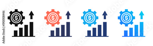 Profit Optimization Multi Style Icon Set