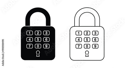 Black and white illustration of two combination padlocks with number dials