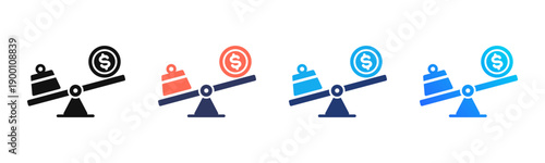 Financial Leverage Multi Style Icon Set