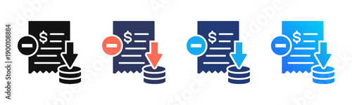 Expense Reduction Multi Style Icon Set