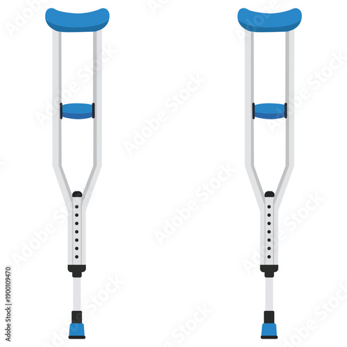 Crutches for Support: Two crutches, symbols of mobility assistance, stand side by side, offering support to those in need. Each crutch is crafted with care.