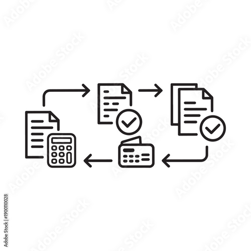 Workflow diagram illustrating document processing calculation and review stages
