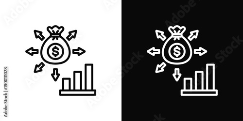 Wealth Expansion In Black And White Filled Style