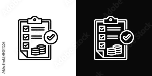 Budget Control In Black And White Filled Style