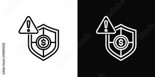 Risk Management In Black And White Filled Style