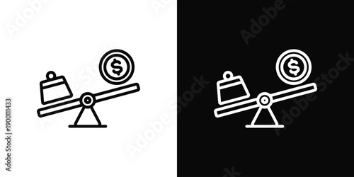 Financial Leverage In Black And White Filled Style