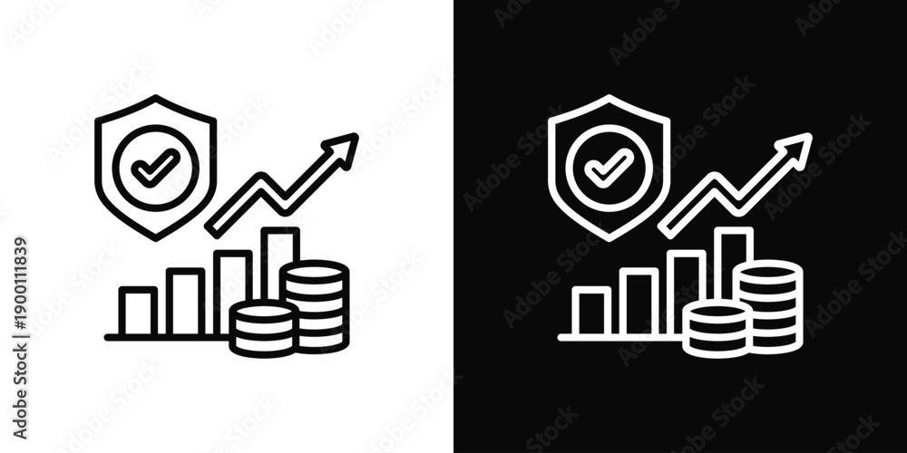 Fototapeta premium Wealth Management In Black And White Filled Style