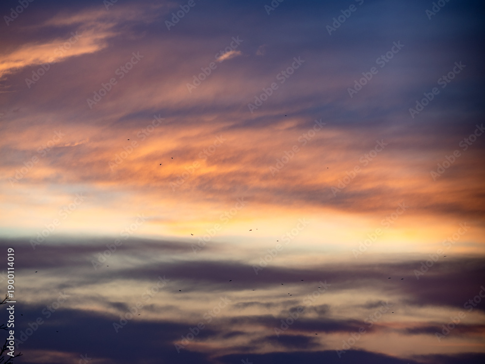 Fototapeta premium Bunter Abendhimmel nach Sonnenuntergang