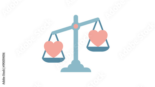 Bild auf Leinwand Balance Scale with Two Hearts.