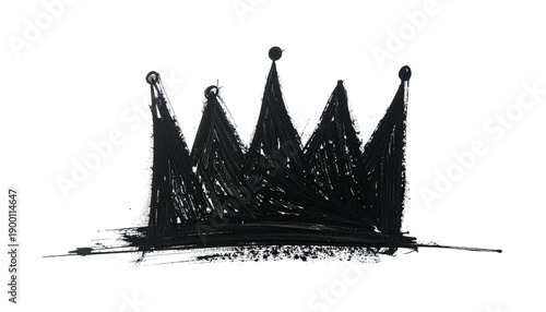 Graphic crown design, rendered in black strokes on transparent backdrop