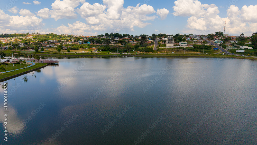 Fototapeta premium Ponta Grossa, Paraná, Brasil. Aerial view of Ponta Grossa city.