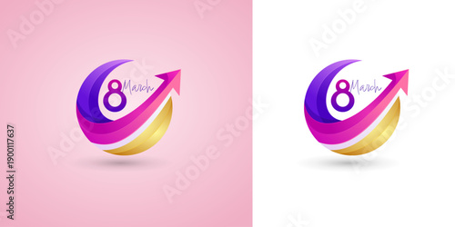 International women's day symbol, abstract logo design, women empowerment graphic