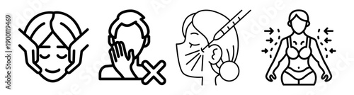 Illustrations depicting various health issues and mental states.