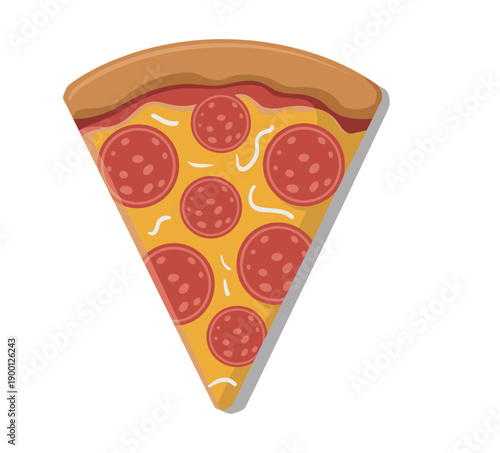 Delicious pepperoni pizza slice with melted cheese