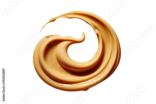 Bild auf Leinwand Almond nut butter cream with bread on white background