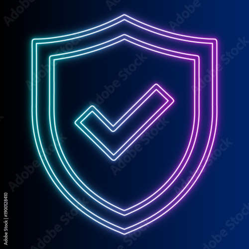 Bright Shield With Check Mark